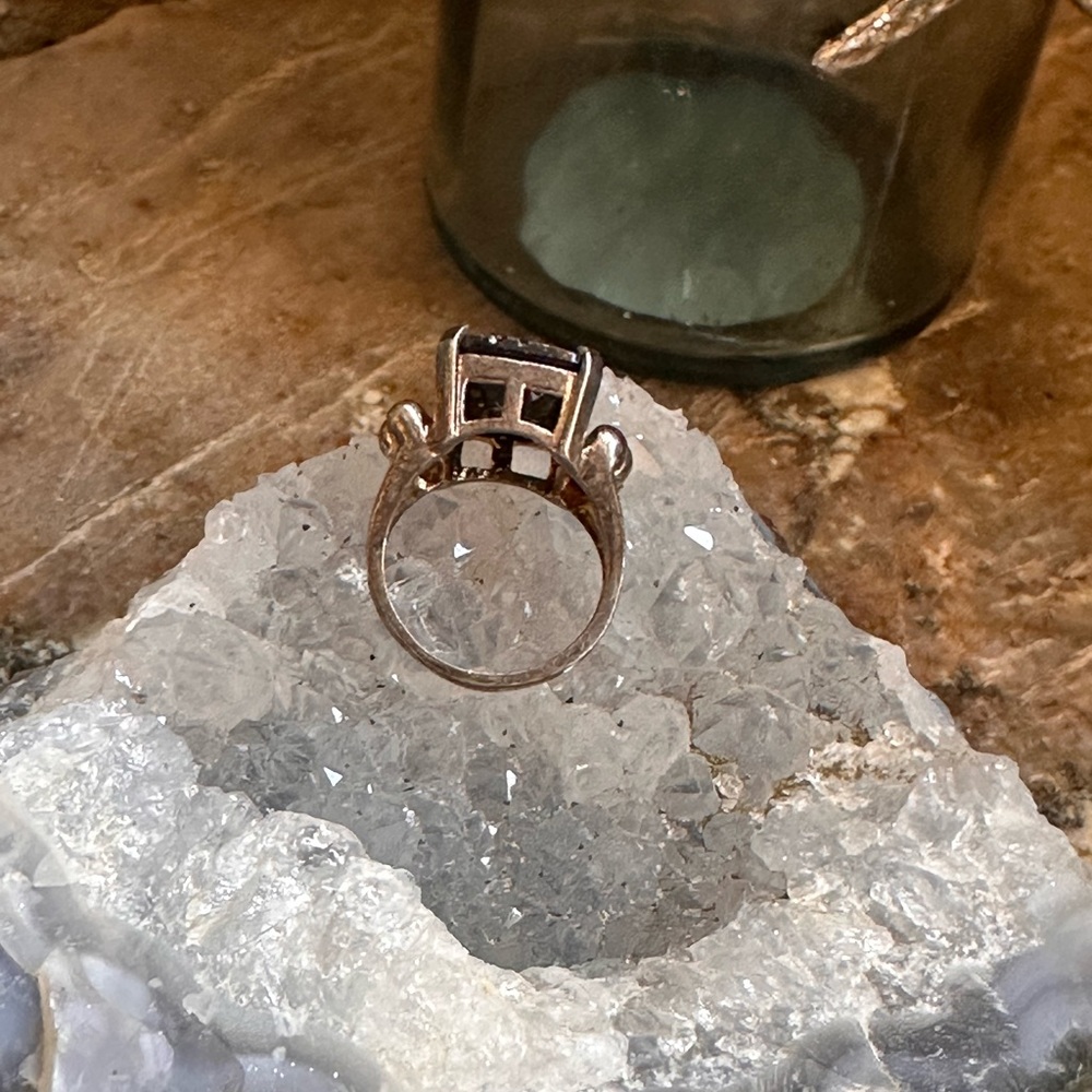 Vintage Sterling Silver Black Onyx Stone Ring - Picture 6 of 11